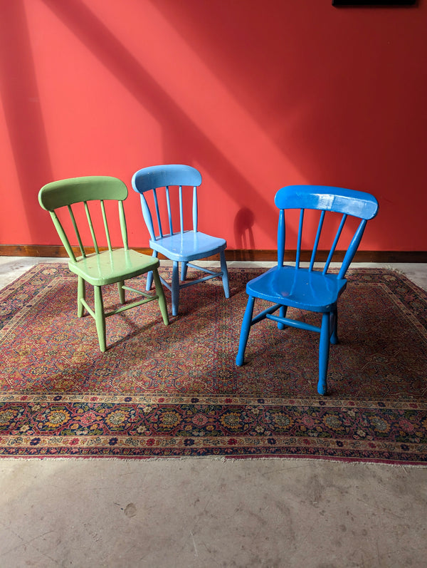 Set of 3 Antique Victorian Painted Child’s Windsor Chairs