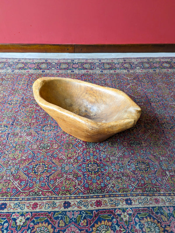 Antique French Carved Dough Bowl / Fruit Bowl