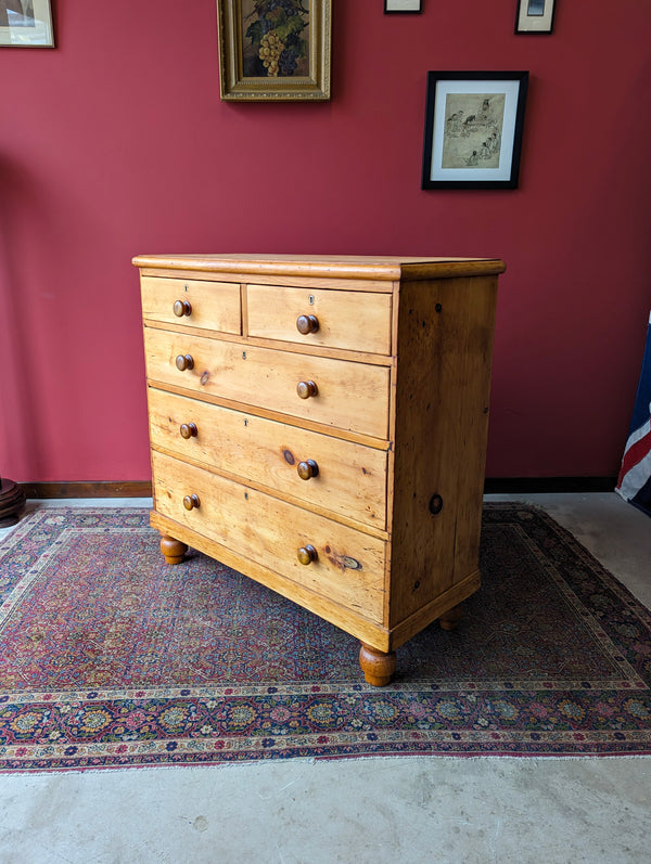 Large Antique Victorian Pine Chest of Drawers