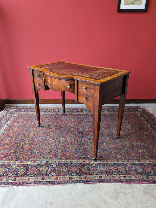 Antique Edwardian Mahogany Leather Topped Writing Table / Ladies Desk