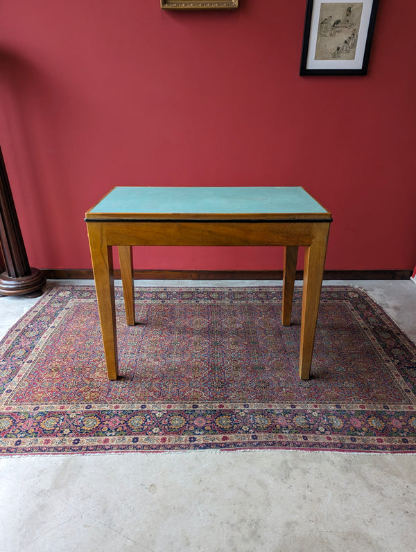 Mid Century Oak Writing Table / Desk with Side Drawer
