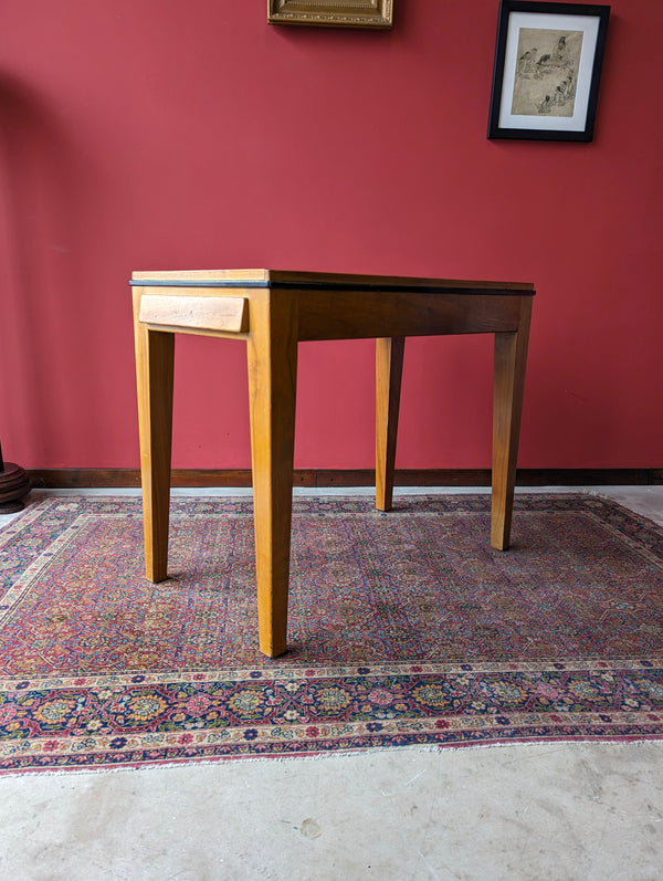 Mid Century Oak Writing Table / Desk with Side Drawer
