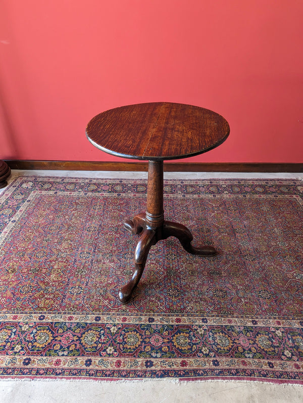 Antique Early 19th Century Georgian Oak Pedestal Side Table