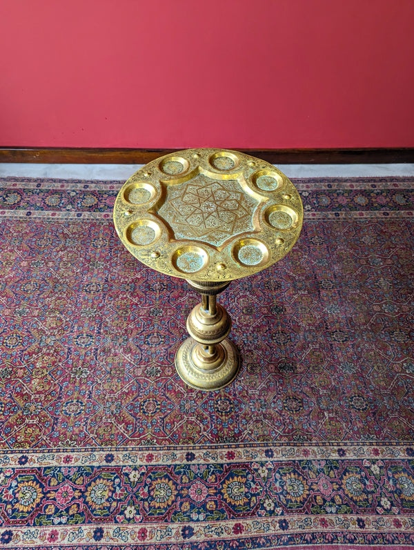 Antique Early 20th century Eastern Brass Side Table