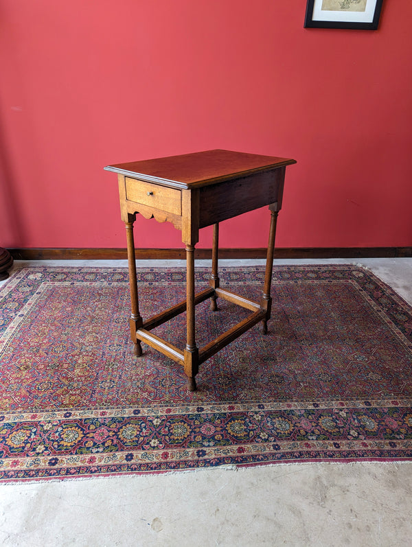 Antique Early 19th Century Georgian Walnut Side Table with Drawer