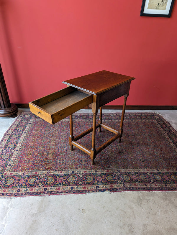 Antique Early 19th Century Georgian Walnut Side Table with Drawer