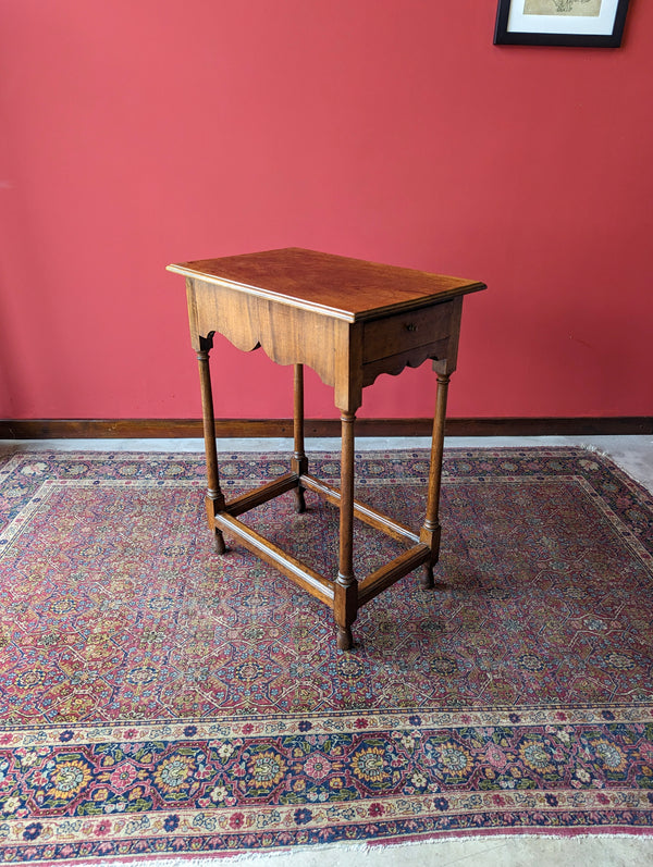 Antique Early 19th Century Georgian Walnut Side Table with Drawer