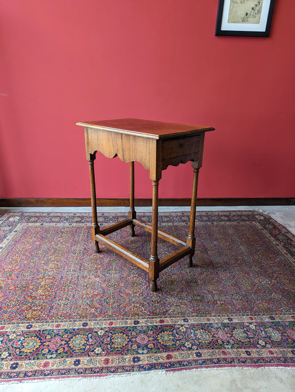 Antique Early 19th Century Georgian Walnut Side Table with Drawer