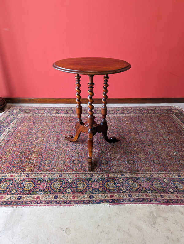 Antique Victorian Mahogany Circular Side Table / Occasional Table