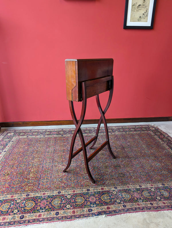 Antique 19th Century Mahogany Folding Campaign Writing Table / Desk