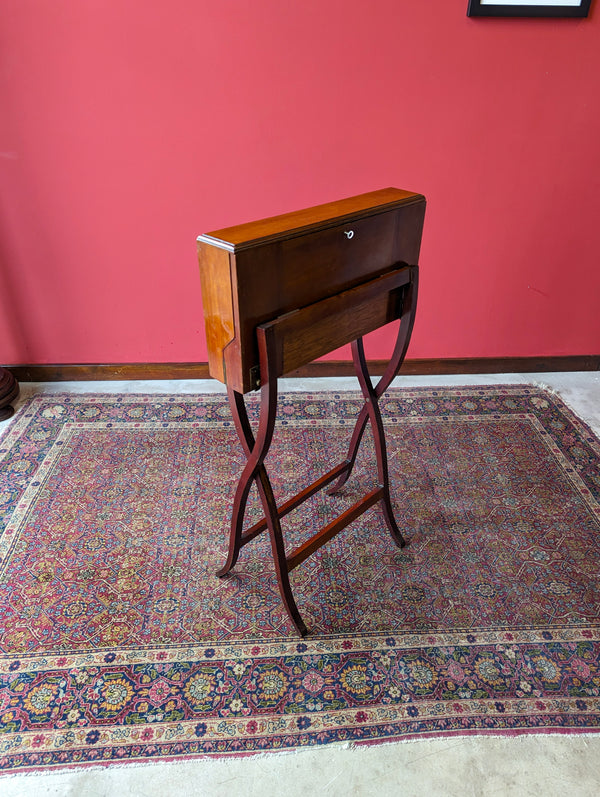 Antique 19th Century Mahogany Folding Campaign Writing Table / Desk