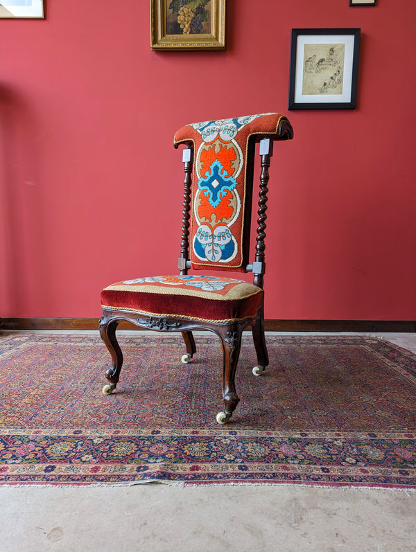 Antique Victorian Mahogany Prayer Chair / Prie Dieu
