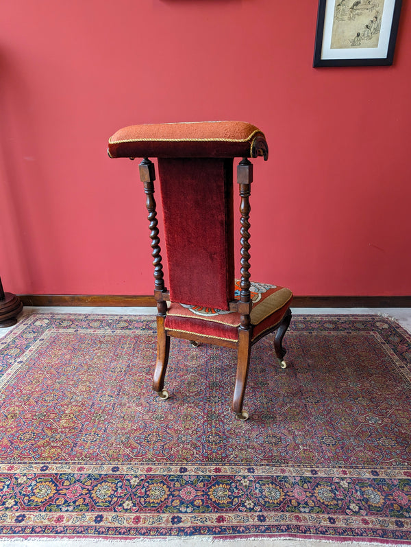 Antique Victorian Mahogany Prayer Chair / Prie Dieu