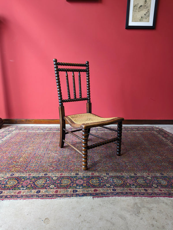 Antique Arts & Crafts Oak Bobbin Side Chair