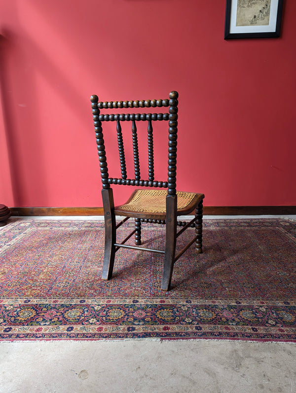 Antique Arts & Crafts Oak Bobbin Side Chair