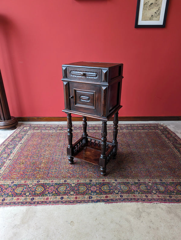 Antique Early 20th Century French Oak Pot Cupboard / Bedside