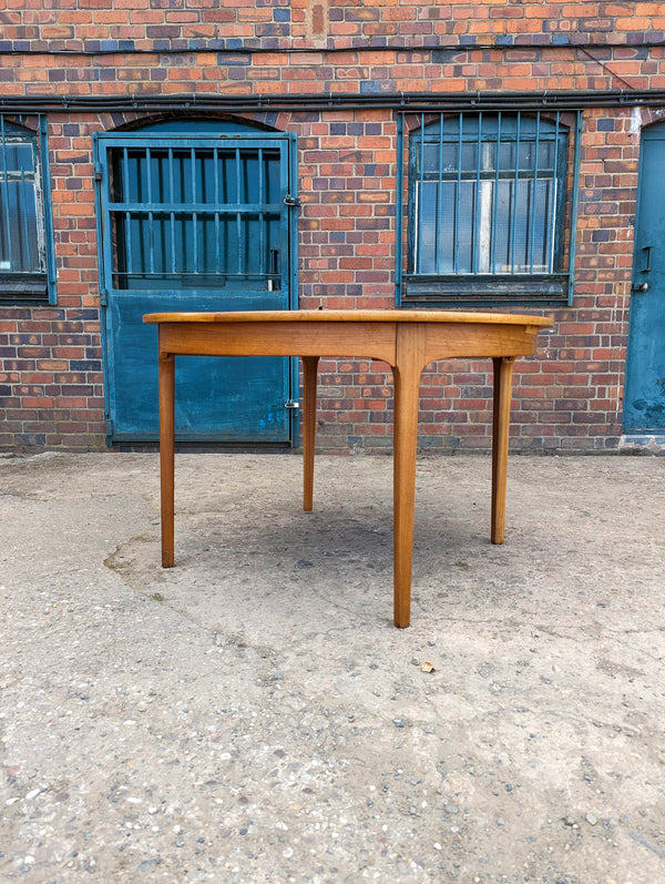 Mid Century Teak Extending Circular Dining Table by Nathan