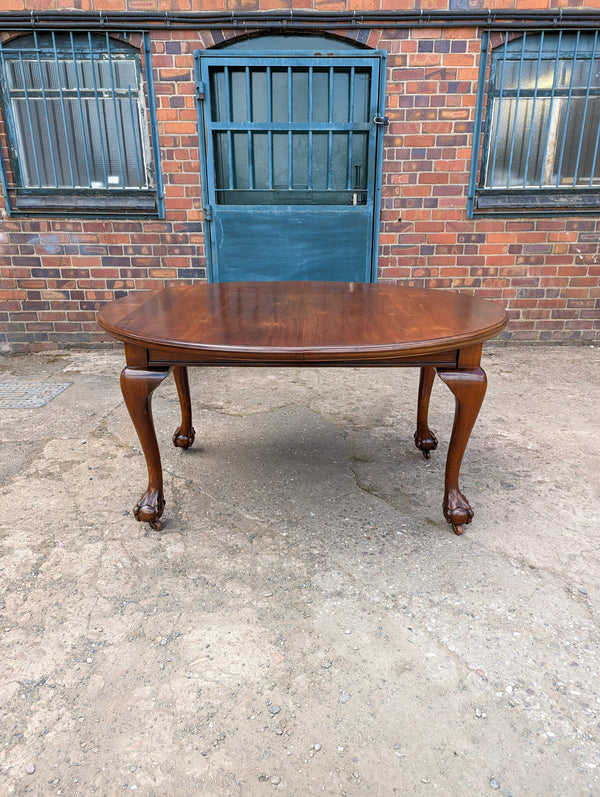 Antique 19th Century Wind Out Mahogany Ball & Claw Dining Table