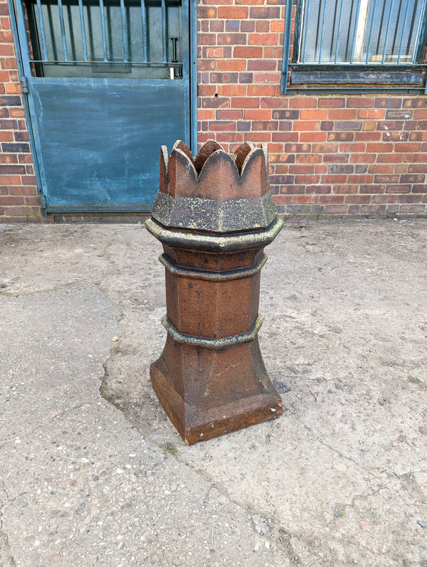 Antique 19th Century Crown Top Terracotta Chimney Pot / Planter