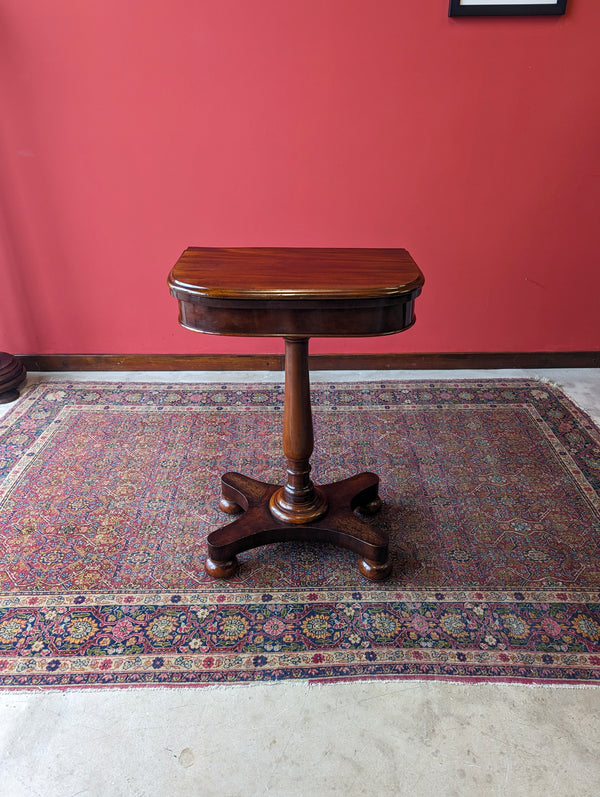 Antique Victorian Mahogany Small Fold Over Card Table / Games Table