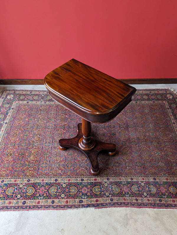 Antique Victorian Mahogany Small Fold Over Card Table / Games Table