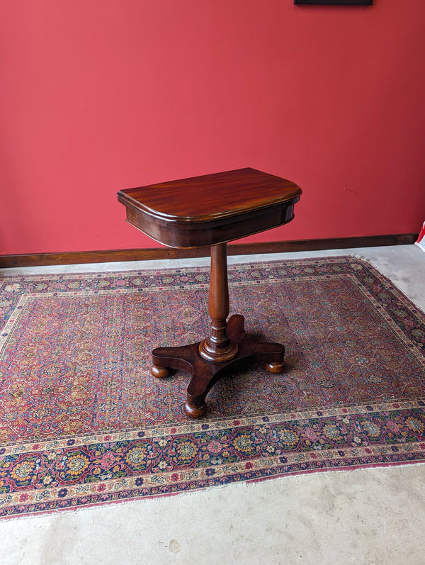 Antique Victorian Mahogany Small Fold Over Card Table / Games Table