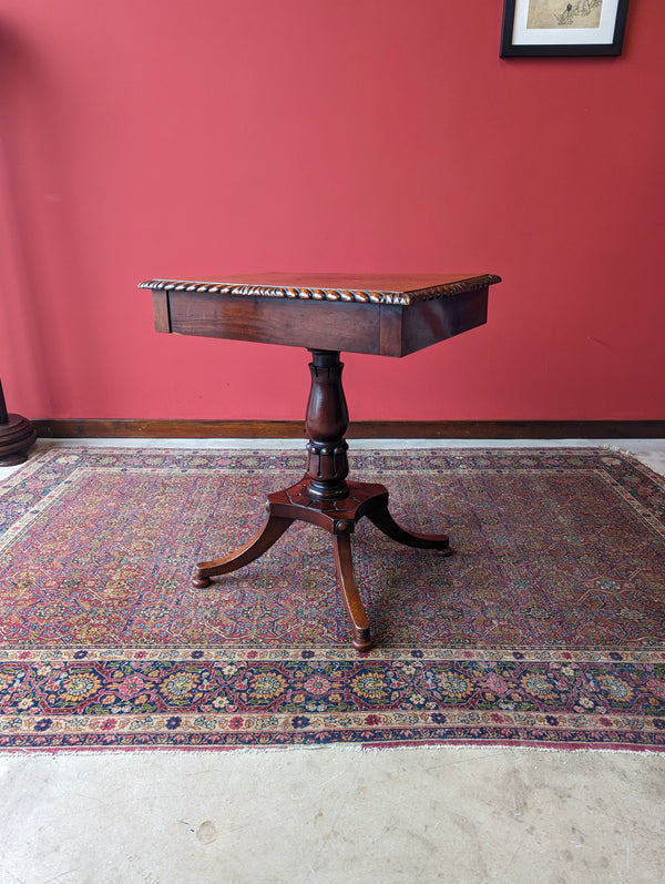 Antique Mid 19th Century Mahogany Pedestal Table with Drawer