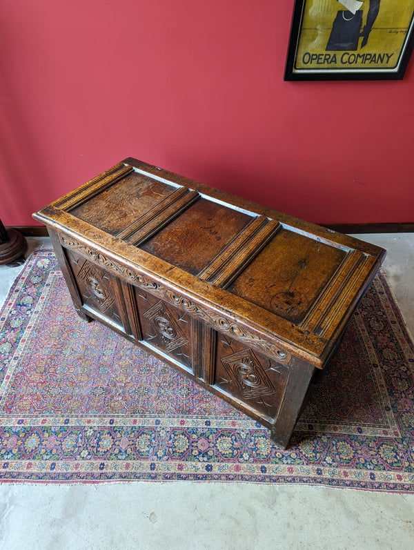 Antique Late 17th Century Oak Coffer / Blanket Box