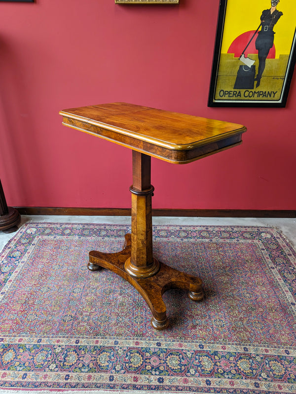 Antique Victorian Walnut Rise & Fall Duet Music Table / Reading Table