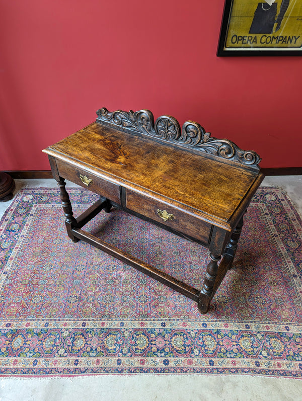 Antique George III 18th Century Oak Side Table / Hall Table