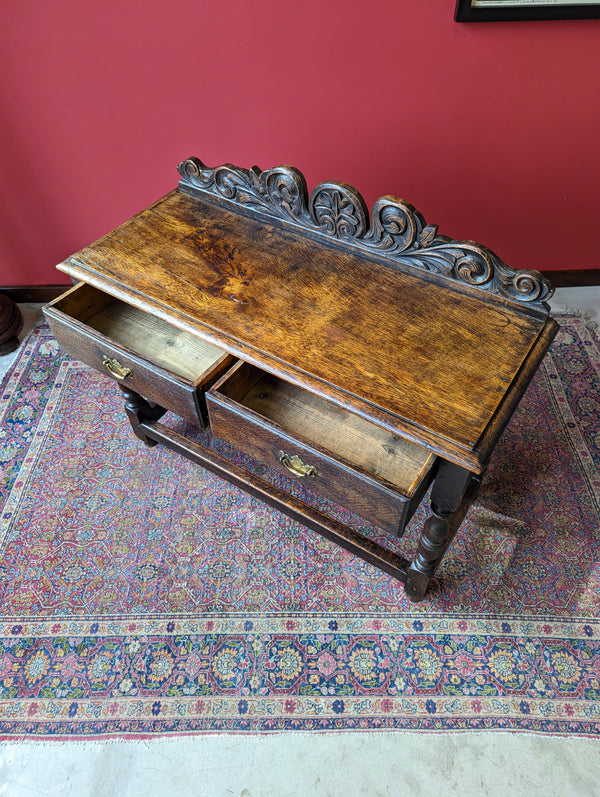Antique George III 18th Century Oak Side Table / Hall Table