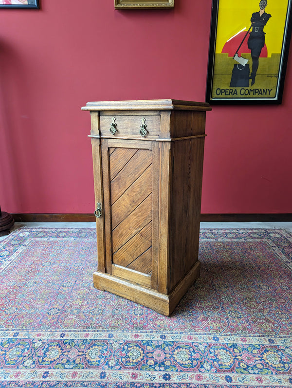 Antique Aesthetic Movement Ash Pedestal Bedside Cupboard
