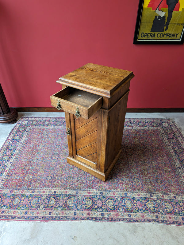 Antique Aesthetic Movement Ash Pedestal Bedside Cupboard