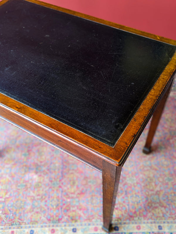 Antique Victorian Mahogany Leather Topped Writing Table / Desk