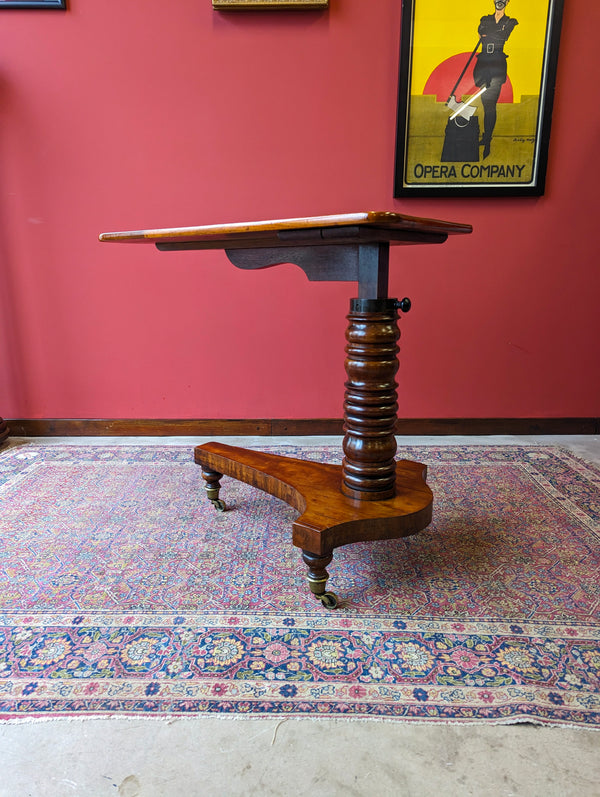 Antique 19th Century Mahogany Rise & Fall Over Chair Reading Table