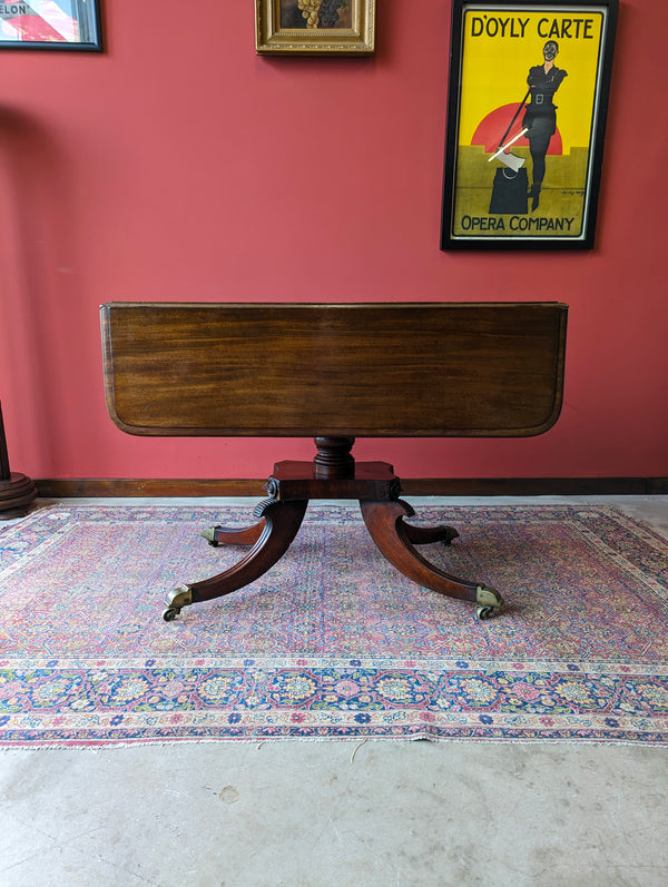 Antique 19th Century Regency Mahogany Pedestal Pembroke Table
