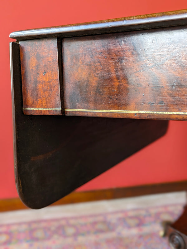 Antique 19th Century Regency Mahogany Pedestal Pembroke Table