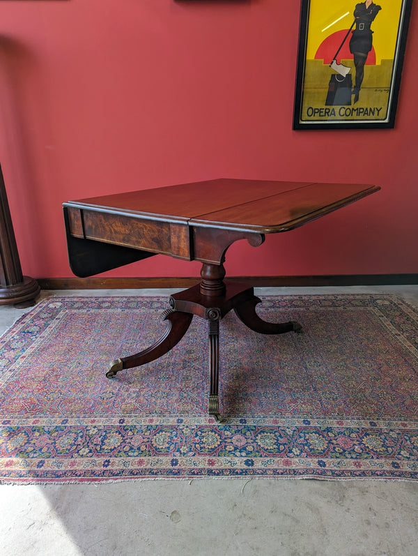 Antique 19th Century Regency Mahogany Pedestal Pembroke Table