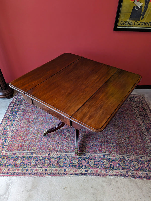 Antique 19th Century Regency Mahogany Pedestal Pembroke Table