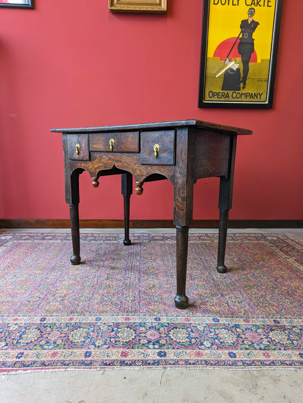 Antique Early 20th Century Oak Lowboy Side Table