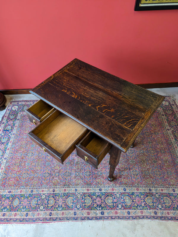 Antique Early 20th Century Oak Lowboy Side Table