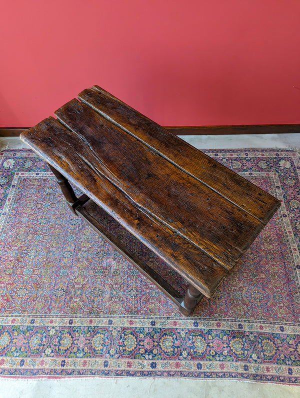 Antique 17th Century Oak & Elm Side Table