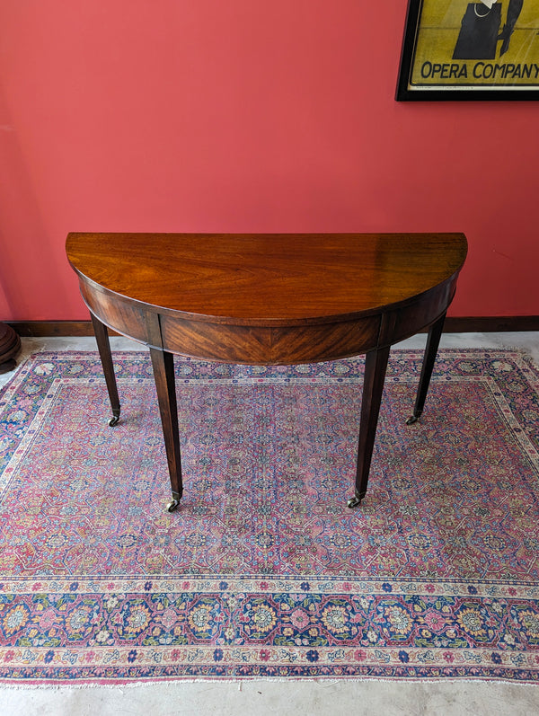 Antique Victorian Mahogany D-End / Demilune Side Table