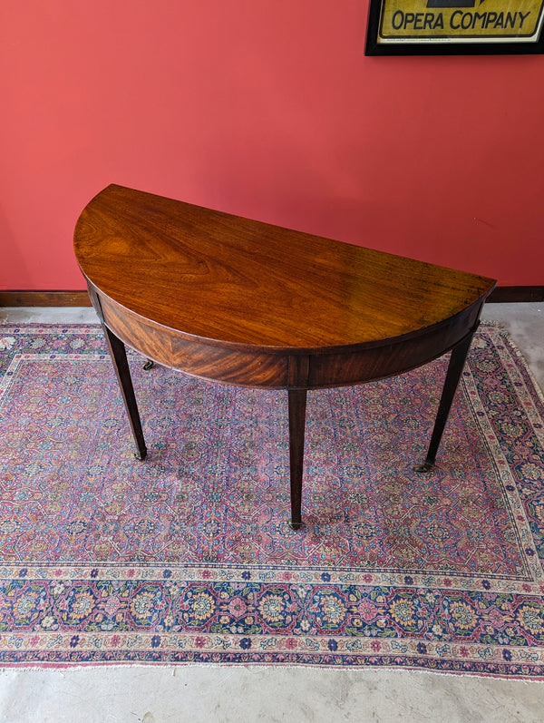 Antique Victorian Mahogany D-End / Demilune Side Table