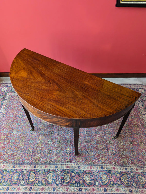 Antique Victorian Mahogany D-End / Demilune Side Table