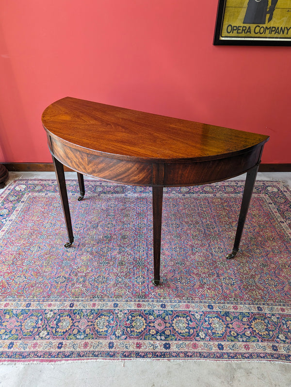 Antique Victorian Mahogany D-End / Demilune Side Table