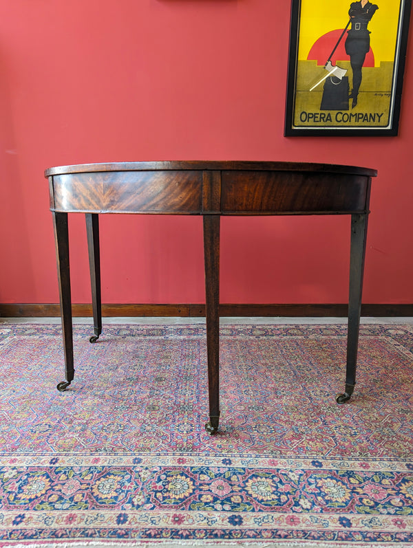 Antique Victorian Mahogany D-End / Demilune Side Table