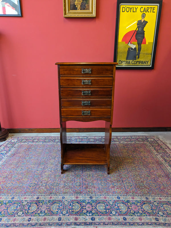 Antique Edwardian Mahogany Music Cabinet / Hall Table