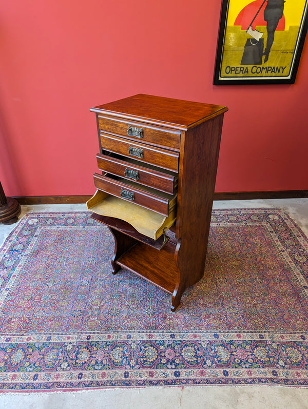 Antique Edwardian Mahogany Music Cabinet / Hall Table