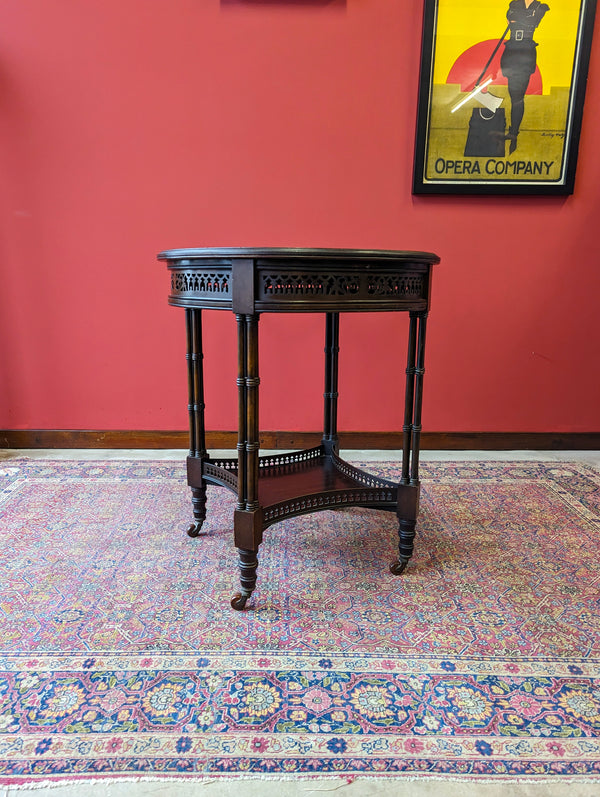 Antique Edwardian Dark Mahogany Circular Occasional Table